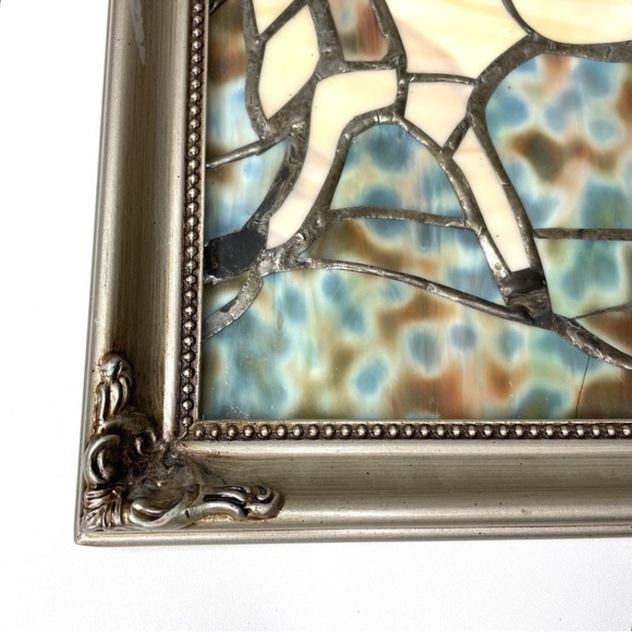 Framed Hanging Stained Glass Western Horses Handmade Wall Art - One of A Kind - Picture 9 of 12